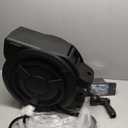 Hose Reel 1/2 in x 100 ft, 180 Swivel Wall-Mounted Garden Hose Reel, Hose Reels for Outside Lock at Any Length, Slow Return System Retractable Hose, Water Hose Reel with 10-Pattern Nozzle, Black