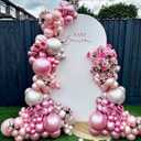 Pearl White Balloon Arch Garland Kit Double Stuffed Pastel Pink Balloons Blush Nude Pink and White Balloons Arch Kit for Wedding Bridal Bride Baby Shower Birthday Party Decorations