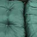 Wicker Chair Cushions of 3 Pieces, Waterproof Cushions for Patio Furniture, Tufted Wicker Outdoor Furniture Cushions, 1 Patio Loveseat Cushion and 2 U-Shaped Cushions, 44"x19"x5", Dark Green
