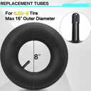 2Pack 16x6.50-8 Tube 16x7.50-8 Lawn Mower Tube with TR-13 Straight Valve Stem for Garden Trailer Golf Cart Tractor ATV Utility Trailer