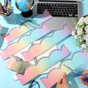 Mixweer Watercolor Rainbow Pastel Scalloped Bulletin Board Border 65.6 Feet Classroom Borders Poster Chalkboard Border for School, Classroom, Home Decoration