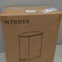 WFRWFR 2.6 Gal Bathroom Trash Can with Soft Close Stay Open Lid, Small Rectangular 10L Stainless Steel Waste bin for Narrow Space, Waterproof, Odor Protection, Silver