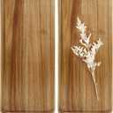 2 pcs 15.7" x 7" Large Solid Acacia Wood Serving Trays Rectangular Wooden Serving Platters Natural Wooden Boards for Bar Coffee Party