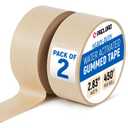 2.83" x 450' Water Activated Kraft Tape, Pack of 2 – Reinforced Gummed Paper Packing Tape for Shipping Boxes, Tamper-Proof, Eco Friendly, Strong Seal, Writeable Surface