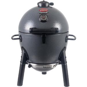 Char-Griller AKORN Jr. Portable Kamado Charcoal Grill and Smoker with Cast Iron Grates and Locking Lid with 155 Cooking Square Inches in Ash, Model E86714