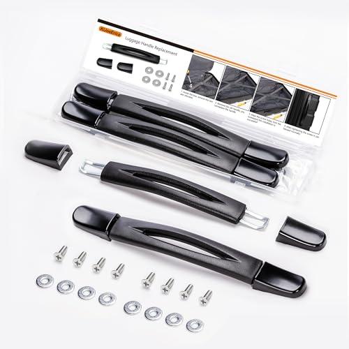 KiJoeErica 2Pcs Luggage Handle Replacement 9.06" x 0.98" Black Plastic Pull Suitcase Handle Replacement 230mm x 25mm for Luggage Suitcase Case (RB-015A)