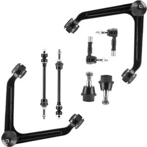 8pc Front Upper Control Arms Suspension Kit Fit for Dodge Ram 1500 2002 2003 2004 2005 (4WD ONLY - 5-Lug) with Lower Ball Joints Sway Bar Links Outer Tie Rod End Link Replacement