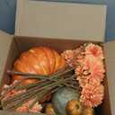 Tinsow 12 Pcs Artificial Chrysanthemum Flowers Orange Faux Ball Flowers Autumn Mums Florals Wedding Bouquet for Fall Farmhouse Home Kitchen Decoration (12, Orange)