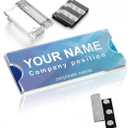 Magnetic Name Tags Kit, Magnetic Badge Holders w/ 3 Strong Neodymium Magnets, 3M Adhesive Tape, Clear Acrylic Mini Sign Display Holder and Printable Name Label, Business Name Tag/ID Badge Set of 10
