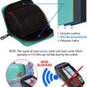 Linno RFID 20 Slots Credit Card Holder Genuine Leather Small Wallet for Women or Men with Zipper
