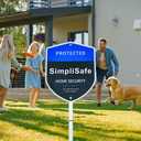 All Aluminum Yard Sign with Reinforced Metal Stake, 28" Heavy Duty Weatherproof Sign with 8 Window Stickers Compatible with Home Security System