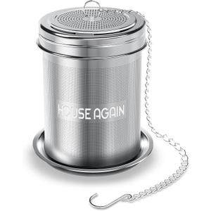 House Again Large Tea Infuser, Extra Fine Mesh Tea Strainers for Loose Tea, 18/8 Stainless Steel Tea Strainer with Extended Chain Hook, Tea Steeper for Brew Tea, Spices & Seasonings, for Multi Cups