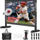 Inflatable Projector Screen I Air-Tight No-Blower Design,Made from TPU Tarpaulin, 120 inch (Equivalent to 16ft) for Indoor & Outdoor Use Backyard, Pool, Party, Camping, Movie Night Parties