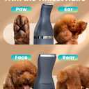 oneisall Dog Clippers with Double Blades,Cordless Small Pet Hair Grooming Trimmer,Low Noise for Trimming Dog's Hair Around Paws, Eyes, Ears, Face, Rump (Teal)