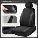 Coverado Car Seat Covers Full Set, Automotive Seat Covers 5-piece, Leather Car Protectors 5 Seats, Black Auto Seat Covers Spill-Proof Design Universal Fit for SUV, Vans, Sedan, Truck
