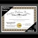 Creative Picture Frames 10x13 Modern Black Diploma Frame with Black Mat including Glass | Frame Holds 11x14 Media without Mat