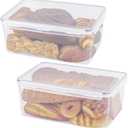 Tiawudi 2 Pack Large Bread Box for Kitchen Countertop, Airtight Bread Storage Container for Homemade Bread and Bakery Loaf, Plastic Bread Keeper, 11.6 Qt / 11L Each