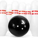 Novelty Place Inflatable Giant Bowling Game for Family - 14" Ball & 6 Oversized 22" Pins, Blow Up Yard Game Set for Backyard Camping Beach Indoor Playroom, Portable Easy Setup Party Activity