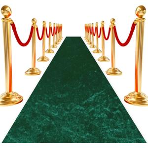 Green Carpet Runner Velvet Aisle Runner Rug 5x20FT Aisle Runners for Wedding Ceremony Walkway Runner with Carpet for Beach Theme Wedding Party Banquet Reception Decoration