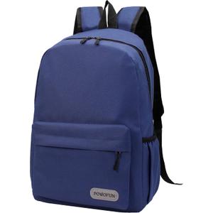 15 inch Kids Backpack Lightweight Elementary School bag Kindergarten Bookbag Casual Travel Daypack (Navy Blue)