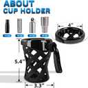 Universal Motorcycle Cup Holder for Harley Davidson Touring Road King, Dyna, Road Glide Limited, Fat Boy, Street Glide, Sportster XL883 1200, Electra Glide, Honda Goldwing GL1800 (5.3-inch)