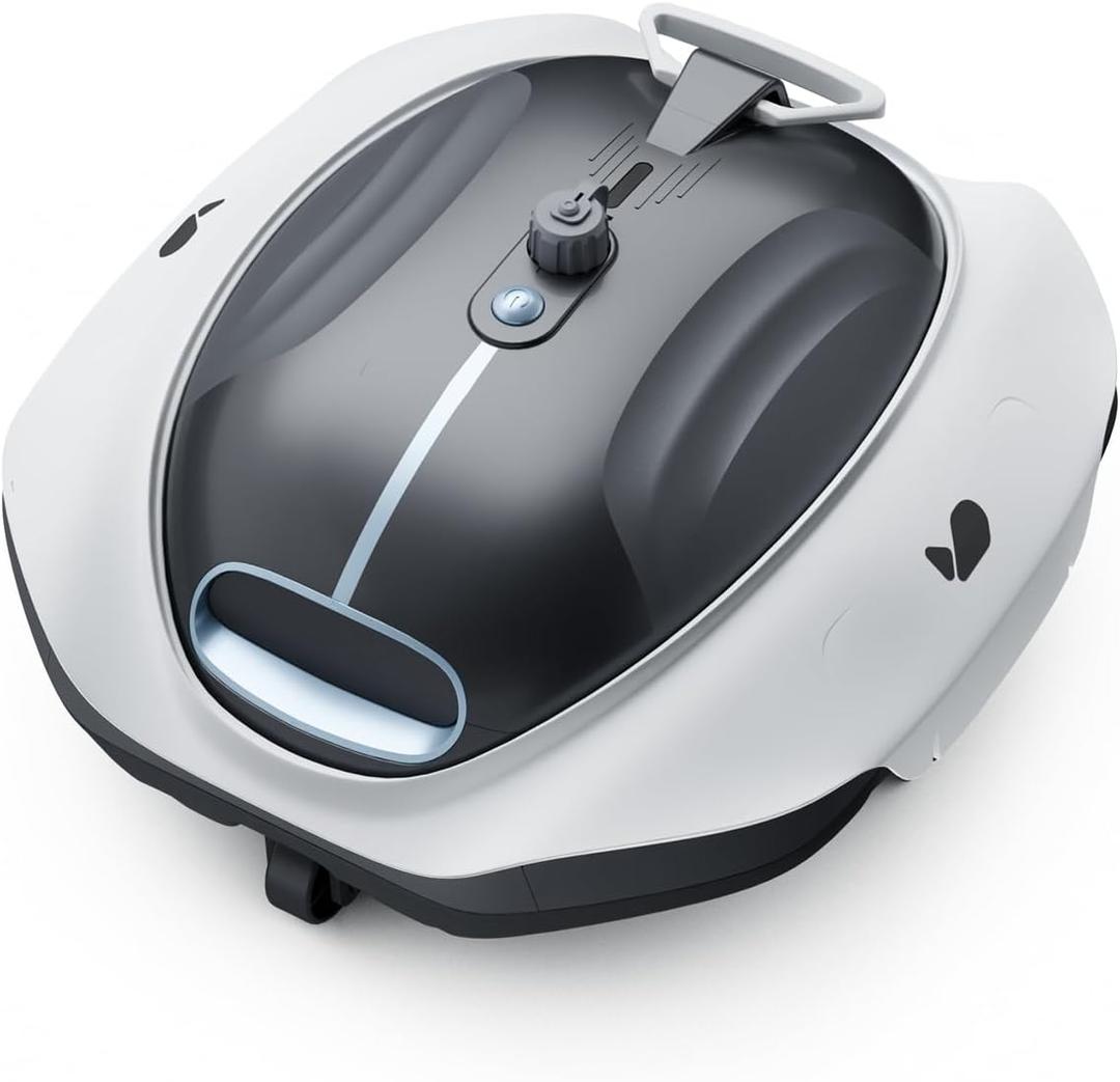 Bubot 300P Coedless Pool Vacuum for Above Ground Pools, Robotic Pool Cleaner with Bluehole Suction, Dual Motors, DirtLock 2.0, Smart Sensor, Double Filtering, Up to 850 Sq.Ft, Light White