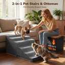 Dog Stairs for Bed Up to 90 lb - Large Dogs Pet Steps & Ottoman
Extra-Wide 5 Step Foam Dog Stairs Ramp For High Beds & Large Small Dogs Cats Senior Pets, CertiPUR-US, Ottoman Up To 120 lb
