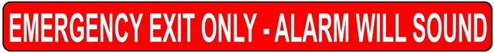 ComplianceSigns.com Emergency Exit Only - Alarm Will Sound Safety Label Decal, 24x2 inch Vinyl for Enter/Exit