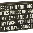 Primitives by Kathy 19435 Word Box Sign, Coffee in Hand