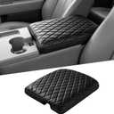 FREESOO Armrest Cover for Ford F150 Center Console Jump Seat 2011-2014 | f250-f450 armrest cover 2011-2016, faux leather protector, anti-slip, scratch & spill proof, easy instal