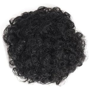 Cabilock Curly Afro Puff Hair Bun Extension 1pcs 15cm Synthetic High Temperature Resistant Drawstring Messy Chignon Hairpiece for Women Black
