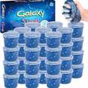 24 Pack Gray-Blue Galaxy Star Slime, Galaxy Slime Cup Party Favors for Kids, Soft, Mess-Free, Wet, Non-Sticky, Classroom Rewards, Birthday Gifts for Girls & Boys, Goodie Bag Stuffers