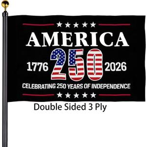 250 anniversary USA Flags 3x5 Outdoor Double Sided 3 Ply Heavy Duty 250 Years Flags Banner for Outside with 2 Brass Grommets UV protection Fade Resistant for Indoor Outdoor