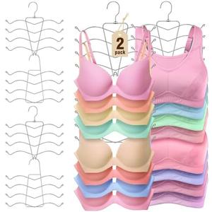 HOUSE DAY Bra Hangers 4 PCS, Tank Top Hangers Space Saving Hanger for Closet Organizers and Storage, Bra Organizer Closet Hanger Space Saver for Camisoles, Bras, Belts, Ties, Scarves, Swimsuits