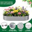 zizin 2 Pack Galvanized Raised Garden Bed Metal Oval Raised Garden Beds Outdoor Planter Box for Vegetables (8x4x1FT, Silver)