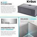 KRAUS Standart Pro 30 -inch Undermount Single Bowl 16 Gauge Stainless Steel Kitchen Sink, KHU100-30