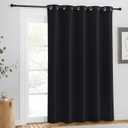 NICETOWN Blackout Curtain Drape 84 inches Length - Light Reducing Thermal Insulated Solid Grommet Blackout Window Treatment for Living Room (1 Piece, W66 x L84, Black)