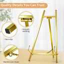 16.5" Metal Easel Stand for Sign Elegant Table Top Easel for Display, Heavy Duty Tabletop Picture Easel Stand for Wedding Sign, Picture Frame, and Art (Gold)