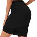 LYANER Women's Mini Skirt High Waist Ruched Bodycon Skirts Sexy Double Lined Mesh Short Skirt (Black-no Mesh)