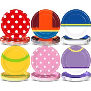 48 PCS Red Mouse Party Paper Plates Cartoon Mouse Theme Party Supplies 7 In Red Polka Dot Dessert Plates Mouses Color Disposable Tableware Set for Kids Birthday Cartoon Theme Parties Decorations