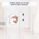 Therwen 6 Pcs Bag Display Stands Purse Display Stand Adjustable Height Handbag Holder for Home Boutique Store Counter Retail(White)