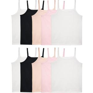 Fruit of the Loom Girls' Undershirts (Camis & Tanks) (Large, Cami - 4 Pack - Assorted)