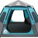 Hewolf 6 Person Camping Tent - Instant Pop Up Waterproof 2 Doors Tent with Easy Setup | 3-Season Hexagonal Dome Design for Family, Hiking & Traveling