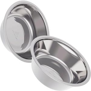 AVERYDAY 46 oz Stainless Steel Dog Bowls Set, 2 Pack for Replacement Dog Bowl Stand, 5.7 Cups Metal Dog Bowls, 7 Inch Large Dog Water Bowl for Raised Feeder with Opening 7-7.36"