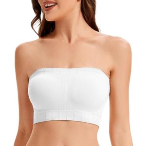Wireless Strapless Bra (XX-Large, White)