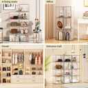 5 Pack Purse Organizer for Closet, Handbag Storage Organizer Stackable Display Case with Magnetic Door, Closet Storage Bins for Handbag, Purse, Backpack, Collectibles, White