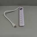 6 Outlet Surge Protector Power Strip with Low-Profile Plug with 8ft Cord, 1000 Joules, White
