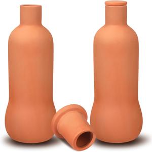 2 Pcs Olla Terracotta Watering Pot with Lid Large 34 Oz/1l Terra Cotta Self Watering Pots for Indoor Outdoor Plants Self Irrigate Spikes Ceramic Plant Waterer Set(Lovely,34 oz)