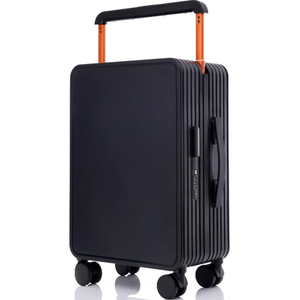 Carry On Luggage 20In Wide Handle PC Hardshell Suitcases with Spinner Wheels & TSA Lock Frameless Luggage Zipperless Luggage, Black