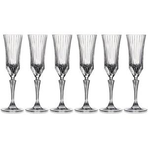 RCR Crystal Adagio Collection Champagne Flutes Glass Set,6 peises